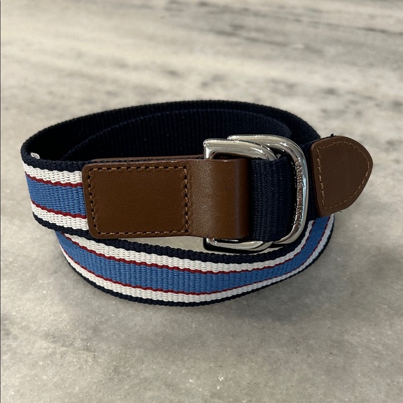 Janie and Jack Woven Belt Toddler D-Ring size 2T/3T Toddler Navy White Red Blue - Picture 1 of 6